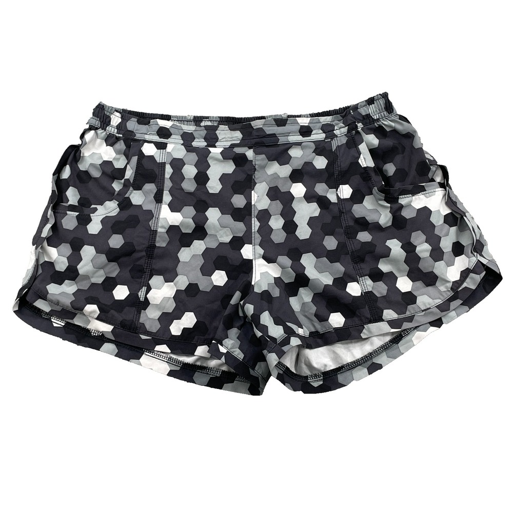 Athleta Ahletic Shorts Womens Medium Black White Running Training Sportswear Gym